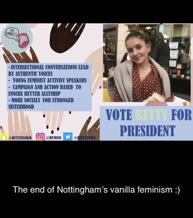rhiannonkaeee's tweet photo. All you people that go to Nottingham uni VOTE NOW!
#nottingham #president #VoteforBetty #UniofNotts https://t.co/gGRjDOD7fs