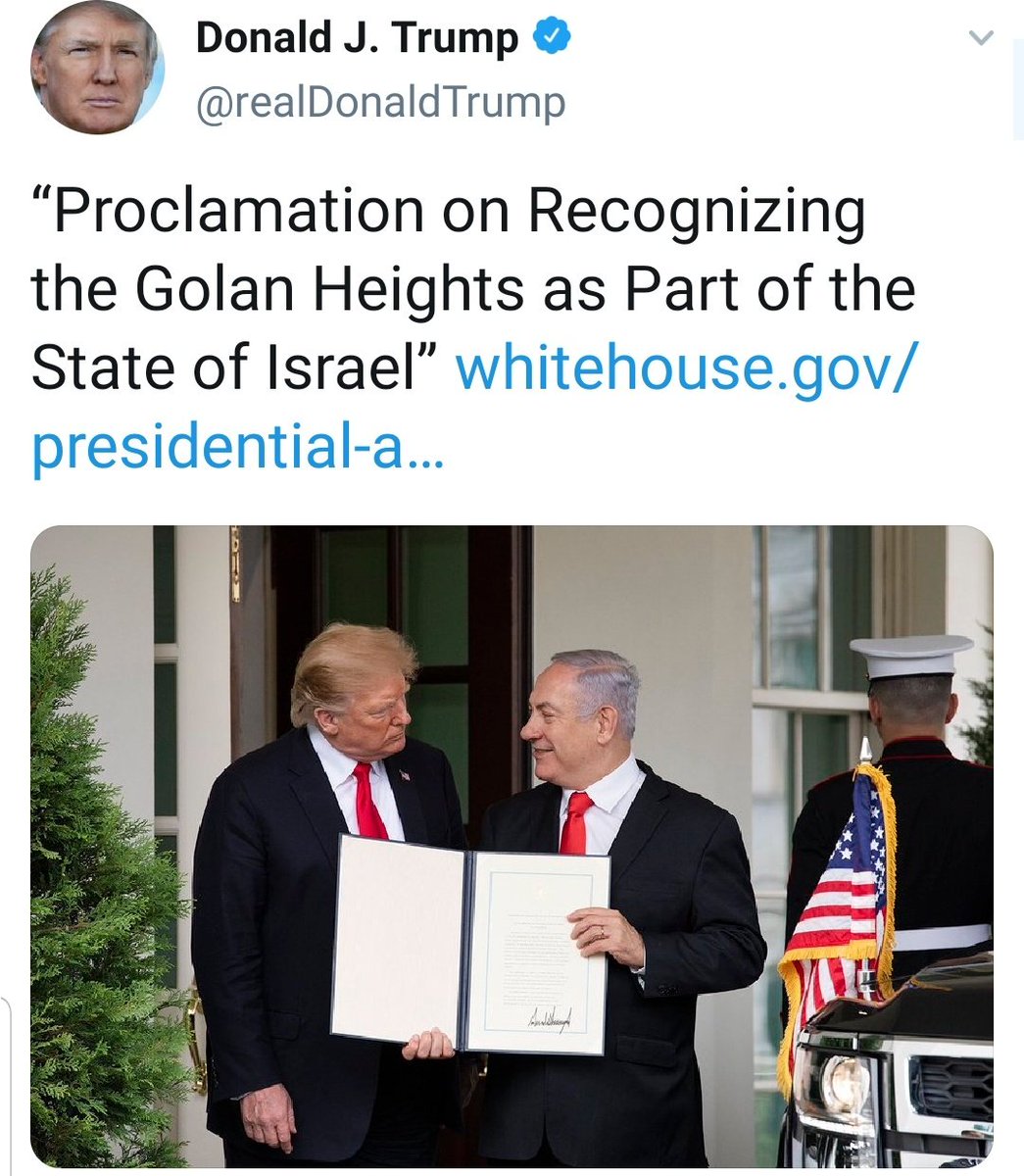 _sarinas's tweet photo. Your "recognition" is void! 
The only thing recognised is that you're a puppet to Israel!
#Golan remains #Syrian 🇸🇾 
@realDonaldTrump https://t.co/q3y5E4vIzR