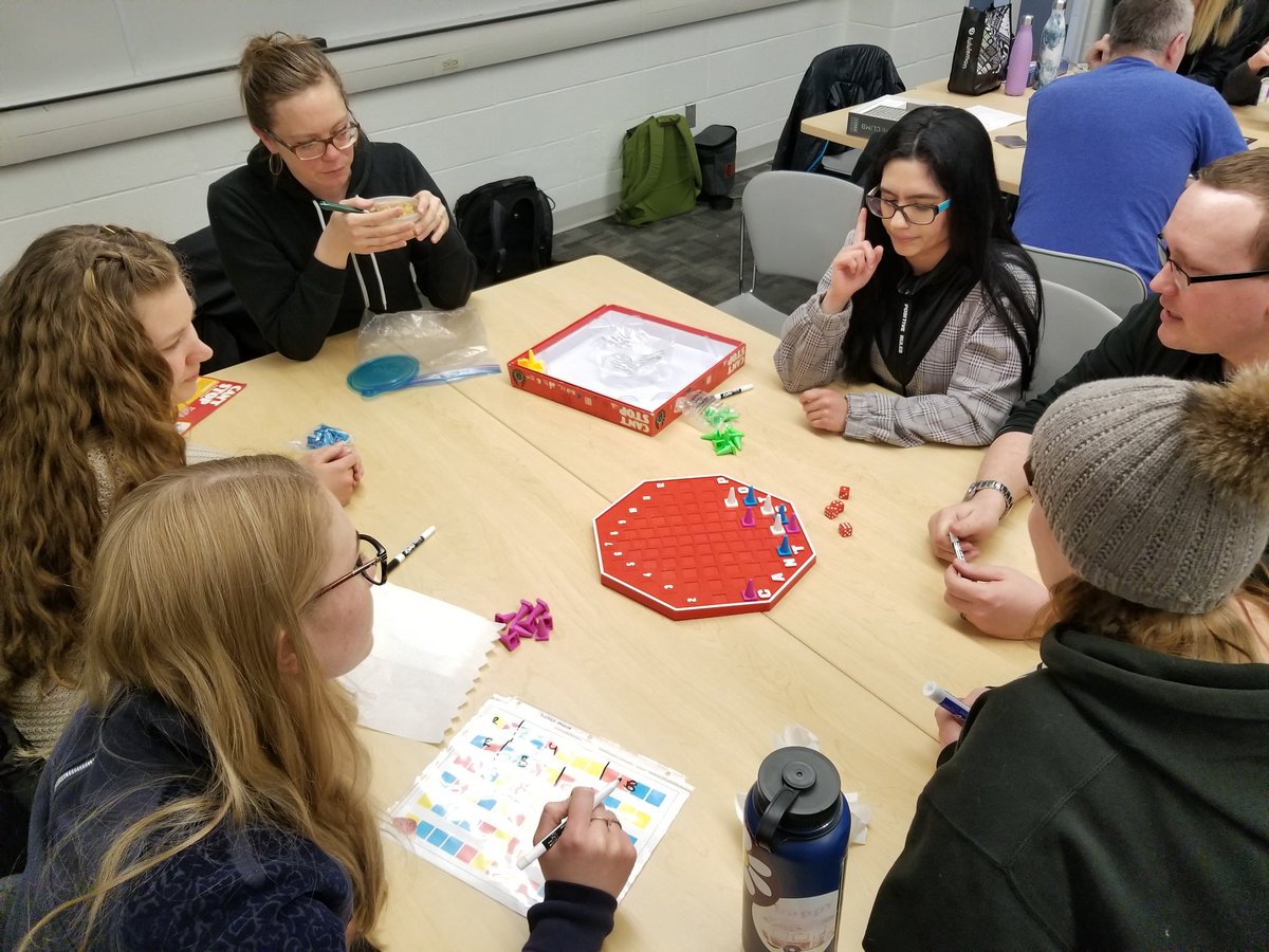 d_martin05's tweet photo. Showcasing some my favourite board games to my #edes363 at @RedDeerCollege. What a great way to spend an evening! The list is found here   https://t.co/zuUxuWZTpS #mathchat https://t.co/2sA7d7mvhp