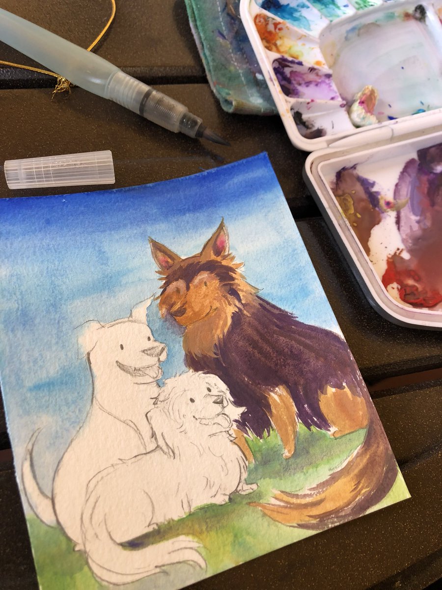 JoannaShenArt's tweet photo. 🙈💦 Avoiding hw by painting some pups 🐶💕
#watercolor #dogs #whathomework https://t.co/TJDH6IXbXZ