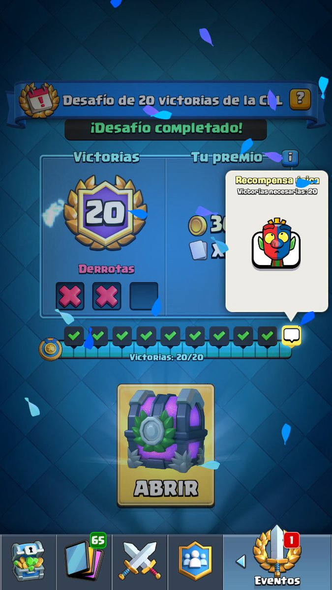 El que persevera alcanza💙 no vengo a mostrar que hice 20 wins si no a decirles que no se rindan lo intente varias veces hasta dolor de cabeza tengo y lo logre al igual que tu que lo puedes hacer.