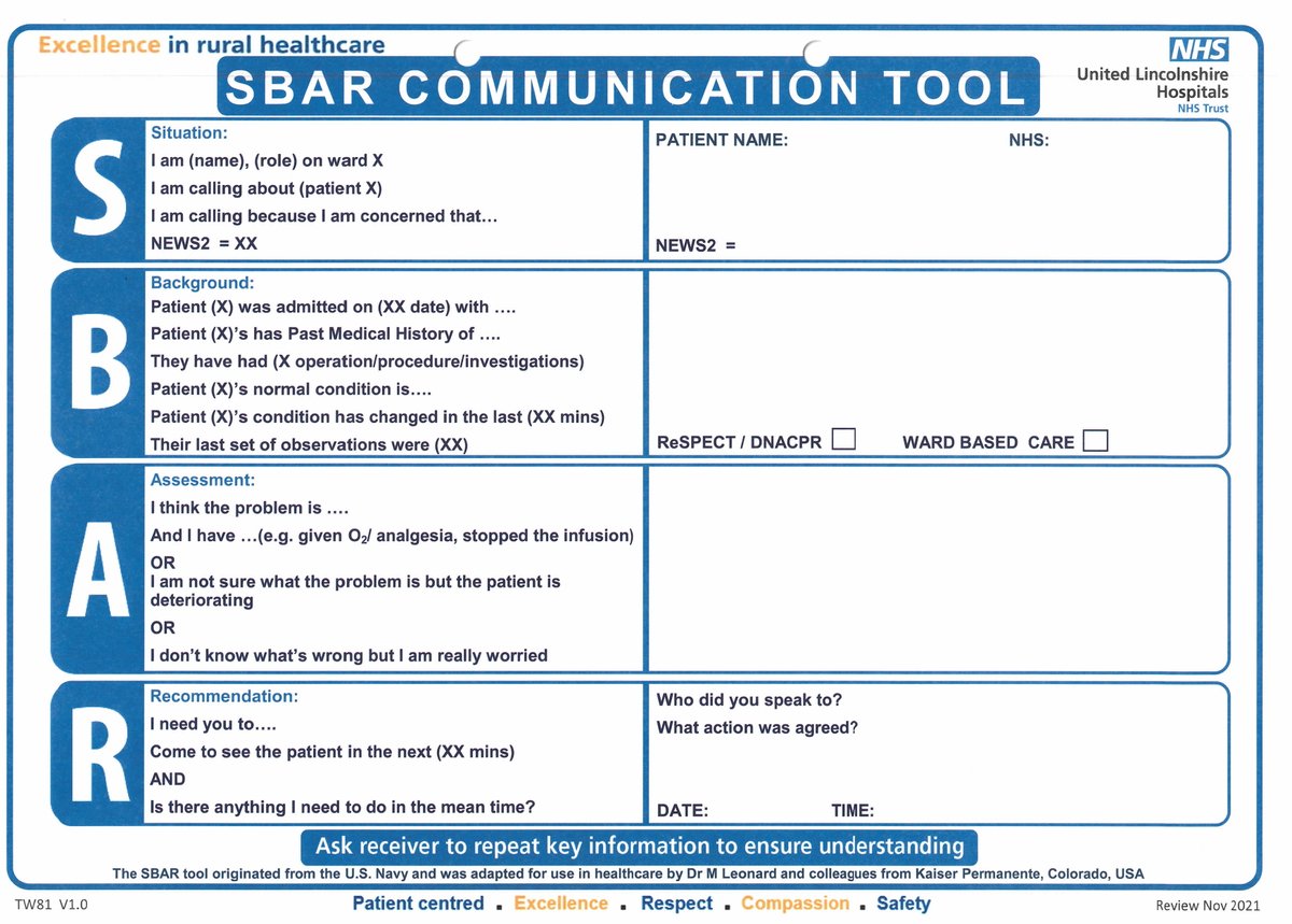 Deteriorating Patient Observation Chart