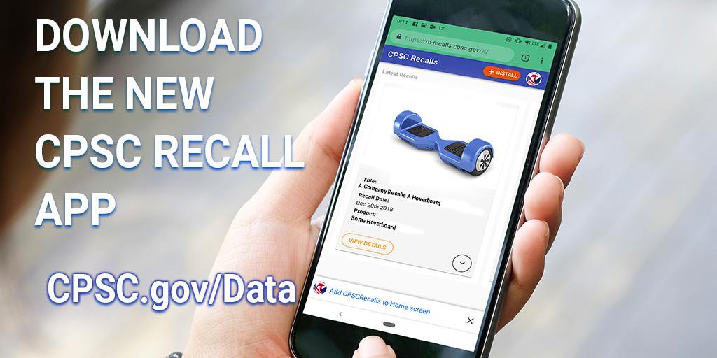 Download the new cpsc Recalls app at CPSC.gov/data