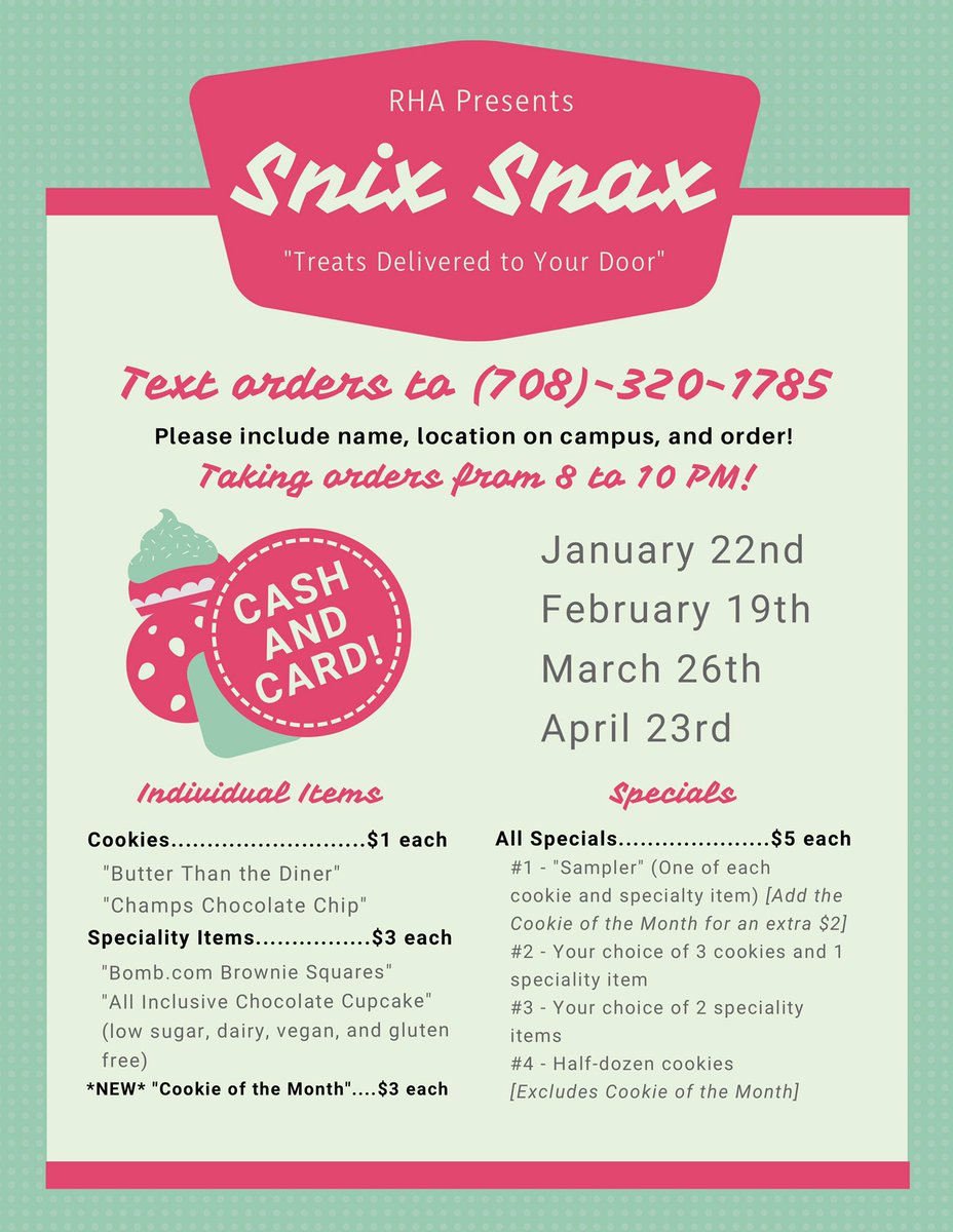 SXURHA's tweet photo. ✨ WE ARE NOW ACCEPTING #SNIXSNAX ORDERS! ✨
🍪👩🏻🍳🧁
#SXURHA #BOBEvent #LiveSXU https://t.co/Sj4KgIS8d0