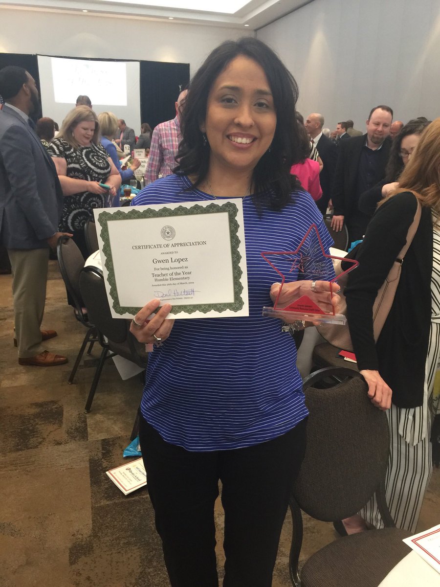 GwenL98's tweet photo. Thank you Lake Houston Chamber of Commerce for being honored at the TOY luncheon! The food was delicious! Thank you everyone at @HumbleISD_HE for all the support and love! I’m definitely blessed beyond words! @mspoche_HE @LuciSchulz1 https://t.co/a5TPVsynYC