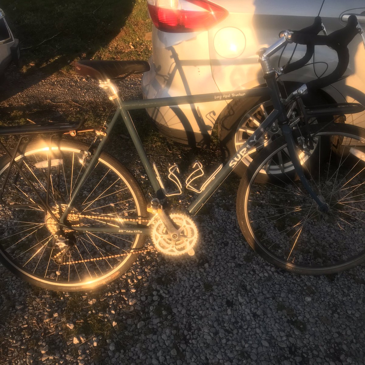 oldfamilydad's tweet photo. My Steed! #surlylht I used to be able to ride for well over 100 miles a day. Today I couldn’t go 2 miles! Hmmmmm. I need to get into shape.
Day 1 https://t.co/LCQCJPcJYz