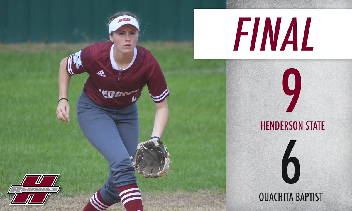 ReddiesSB's tweet photo. REDDIES WIN!

We defeat Ouachita 9-6 in the second game of #theGAC DH to split today's action 1-1 across the street!

Ashlyn Taylor had three hits to lead HSU!

We return to action this weekend at East Central!

#NoMereBeast https://t.co/3dtD6C9SO9