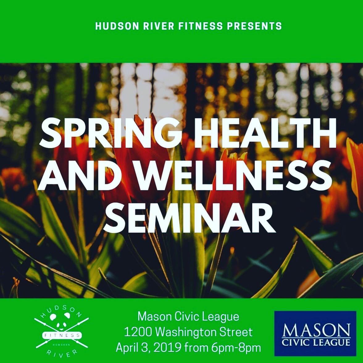 themasoncivic's tweet photo. 🚨WEDNESDAY APRIL 3RD🚨

6:00PM-8:00PM

Mark it on your calendars!

Come join #HudsonRiverFitness for a seminar to get you prepared for the Spring! 

We have amazing speakers ready to share some knowledge with you!

Join them at our office:

1200 Washington Street
Hoboken, NJ https://t.co/GoifeGcZ2a