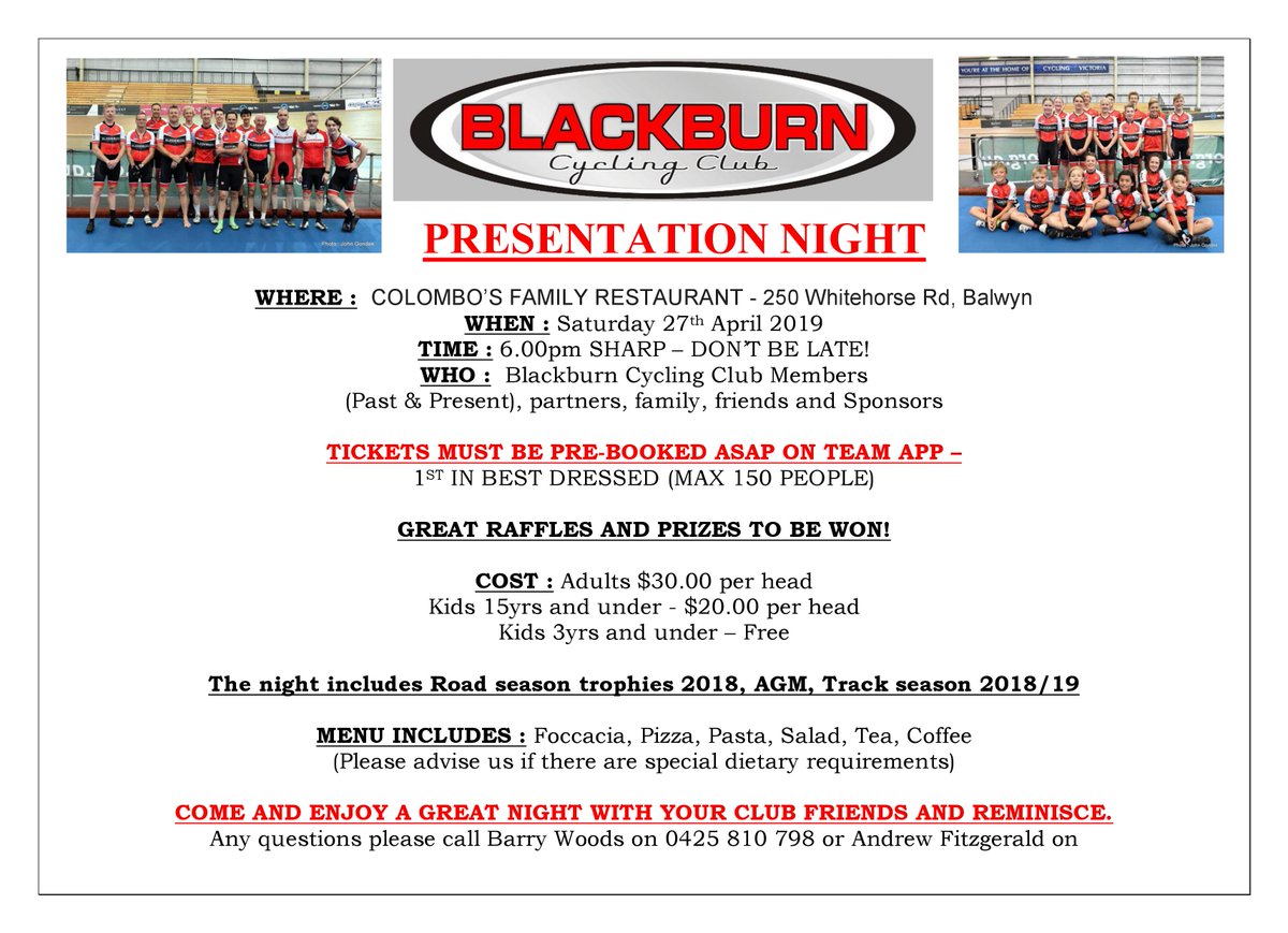 bbnCC_Racing's tweet image. Hello All,
Just a friendly reminder to those that haven't bought tickets to our 2019 Presentation Night on the 27th April. There is less than 4 weeks to go, please go to TEAMAPP and buy your tickets ASAP!
