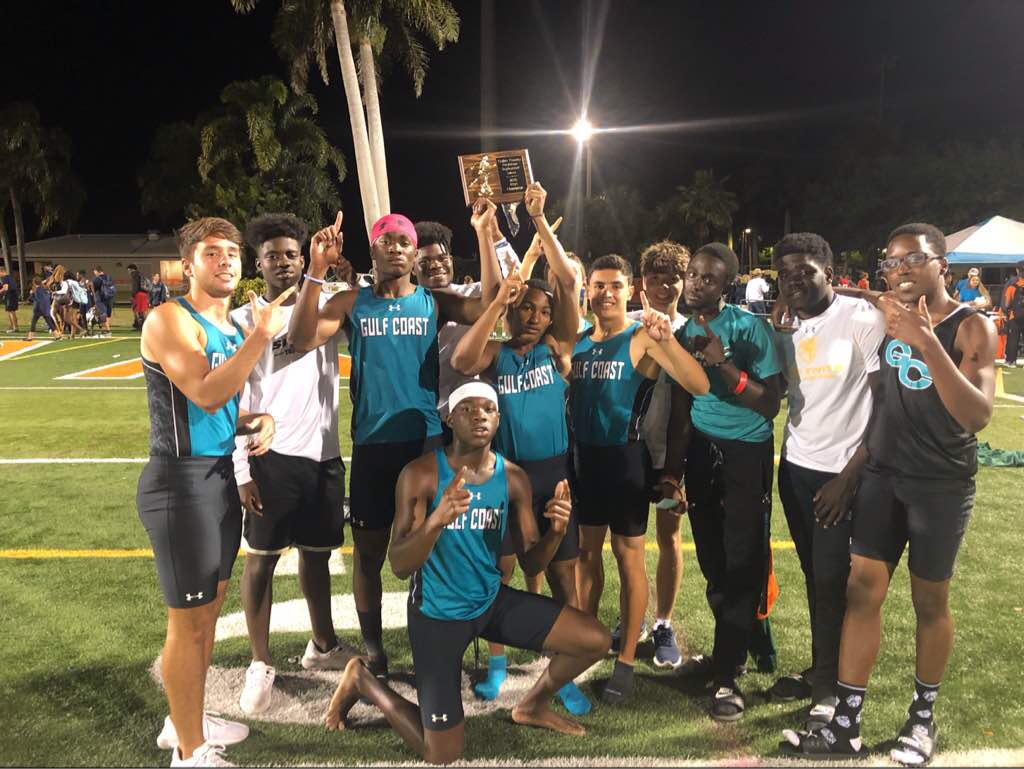 GCSharks's tweet photo. 🦈 Boys Track &amp; Field dominate and win the FR/SO meet at Lely today!  1st time they have won the meet in school history! https://t.co/8p3gBp7PnI
