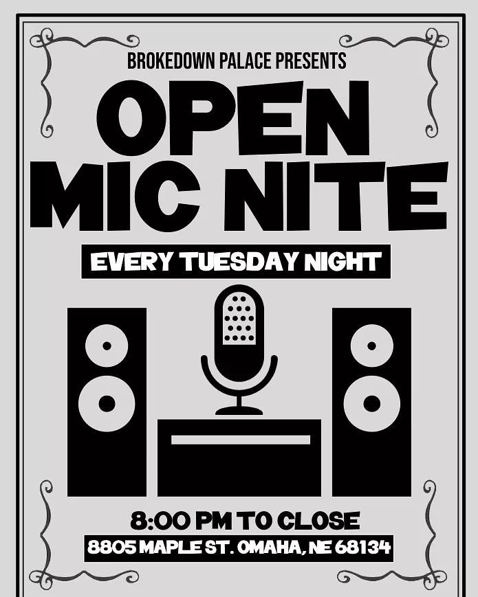 Comedy, music, poetry...you name it! It's Open Mic Night!!! #tuesdaynights #brokedownpalace