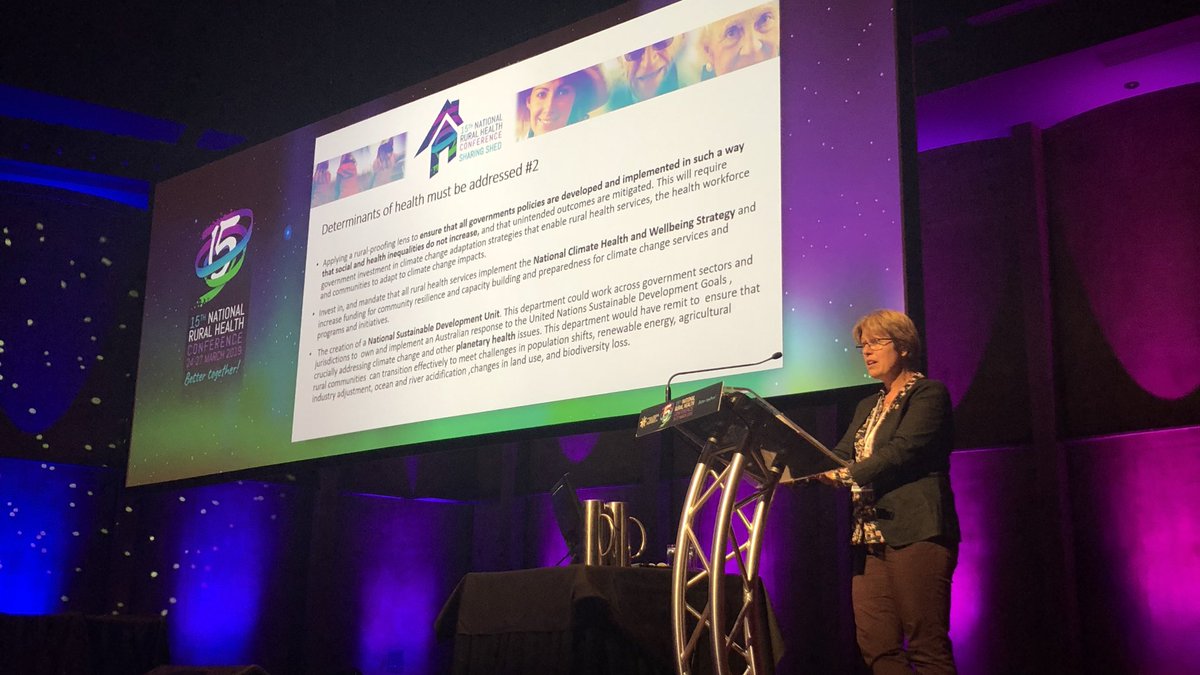 SandroDemaio's tweet photo. “What gets measured gets funded — and done!”
We need to be focused on measuring and addressing the underlying determinants of ill-health in our rural and remote communities. 
Important messages from the #RuralHealthConf today. https://t.co/fD2EtI1Tcj