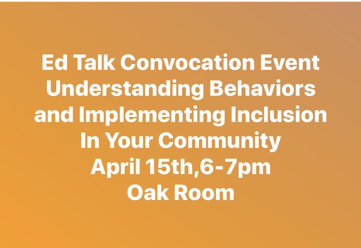 Our Education Student Leadership Team is hosting a Convocation Event! Participants will be provided with an overwhelming sensory experience to help better understand what it is like for those that have sensory processing disorders.