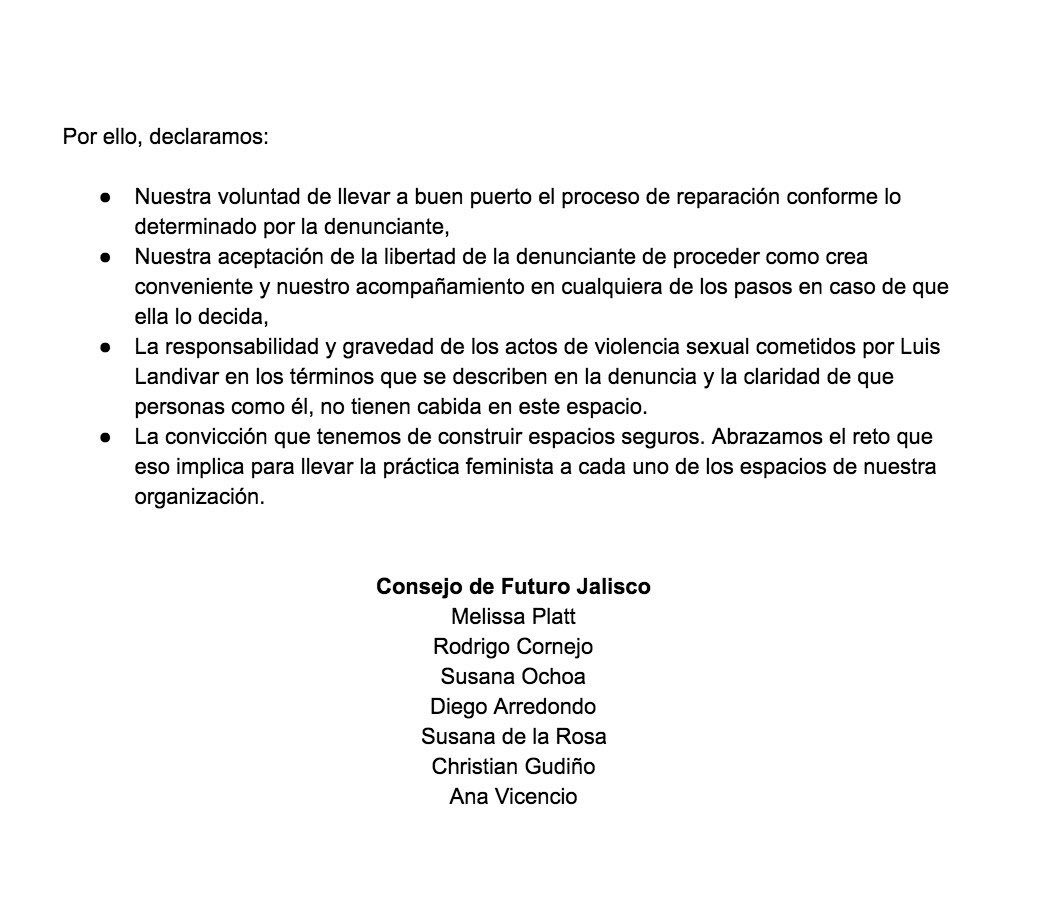 Segunda parte del comunicado.