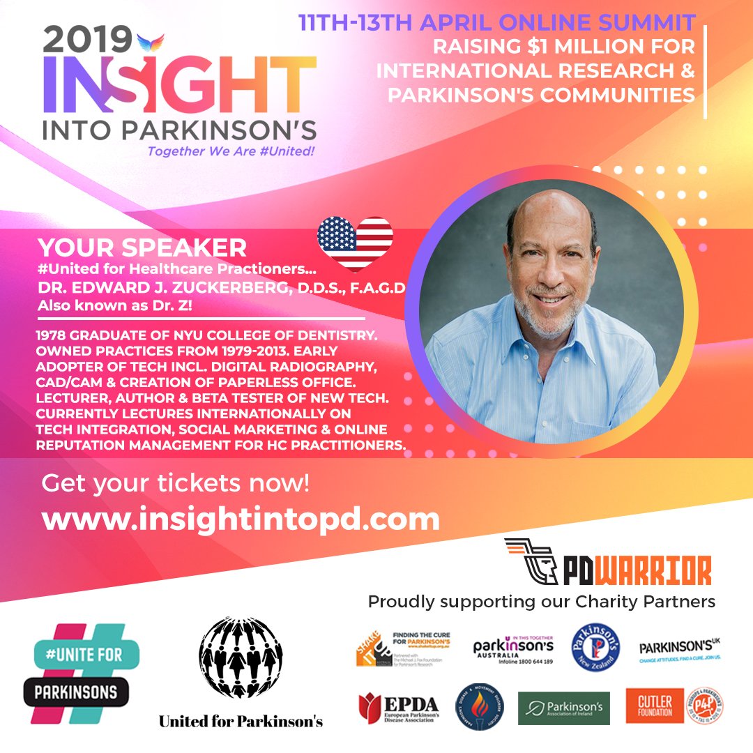 InsightIntoPD's tweet photo. Very excited to announce our next key note speaker for 2019 INSIGHT Summit, DR. EDWARD J. ZUCKERBERG, D.D.S., F.A.G.D.  

More info &amp; tickets below:
https://t.co/X34SMPxMyZ

#INSIGHT #into #Parkinsons #INSIGHT2019 https://t.co/q8SReZqDb4