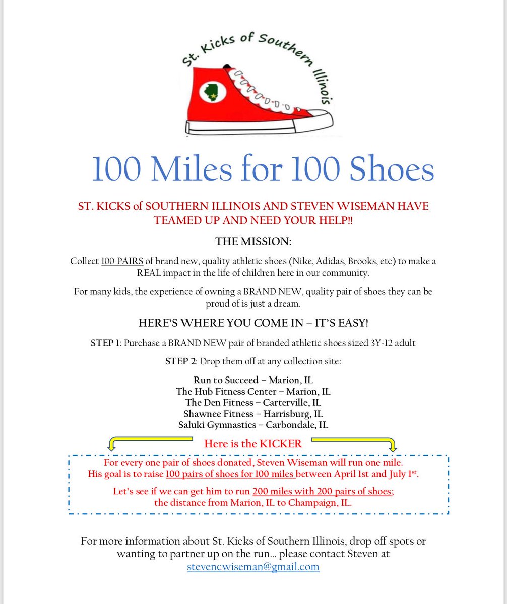 stevenwiseman's tweet photo. Huge thx to Run to Succeed for being a drop of spot for #100For100Challenge. It’s going to be a great year of helping out the community and doing it together https://t.co/h2M39O4MO4
