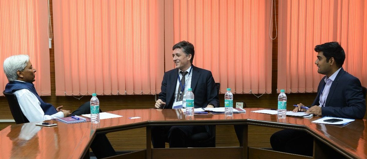 ChagunBasha's tweet photo. Super satisfying experience hosting an action-focused meeting between The Principal Scientific Adviser to the Govt. of India, Prof. @kvijayraghavan and @OECD Directorate of STI, #Dr_Fernando, on India-OECD engagement on STI Indicators and Policy. #SciencePolicy #STIData #SciDip https://t.co/sFkbnyWOCT