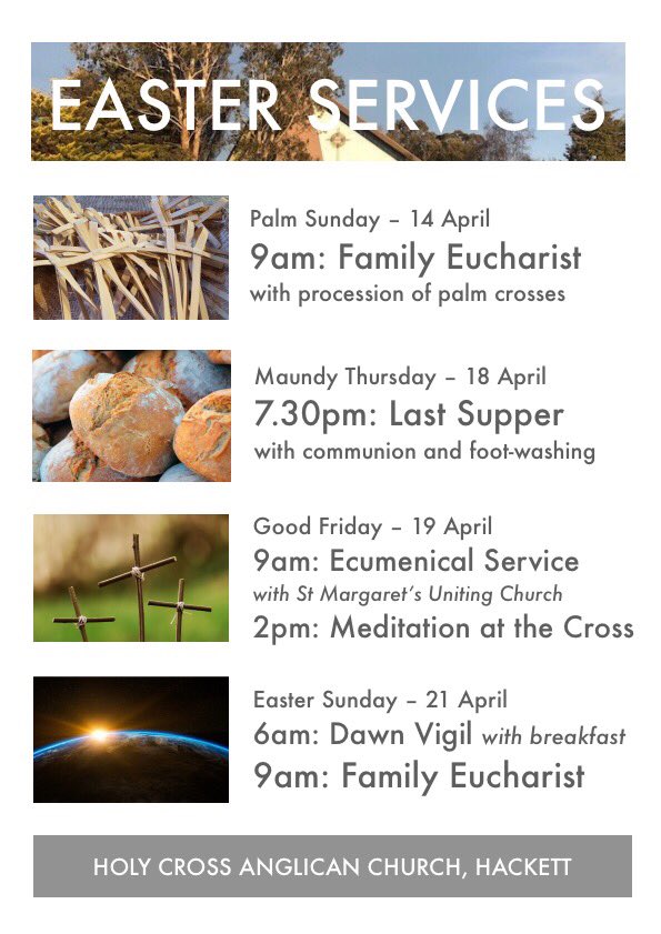 hxhackett's tweet photo. STOP PRESS: Holy Cross’s programme of Holy Week and Easter services is now out! Please retweet ... and please come along  invite your friends. https://t.co/RtEBYpvRDy