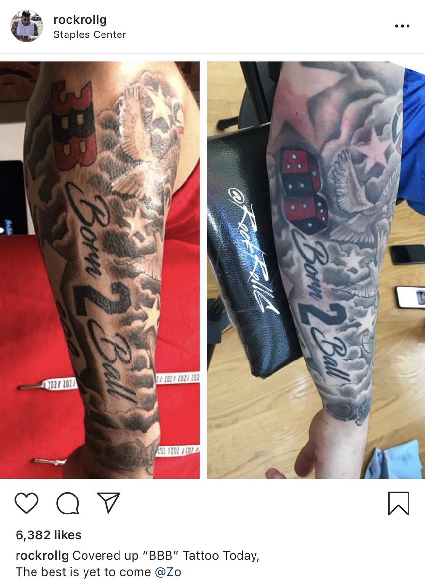 Check out Lonzo Balls spectacular tattoo sleeve of American heroes photo Rolling Out #22 Check out Lonzo Balls spectacular tattoo sleeve of American heroes photo Rolling Out