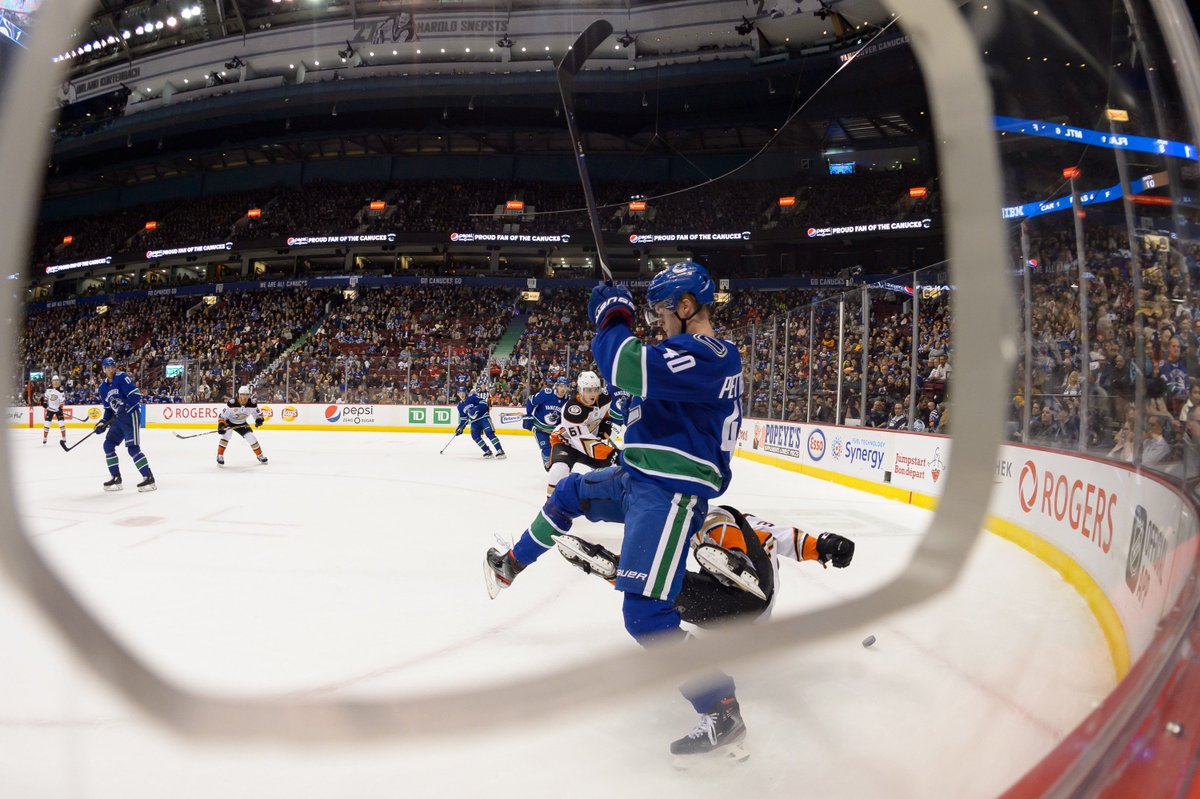 Canucks's tweet photo. When Petey lowers the BOOM 💥 https://t.co/eRZZxilswY