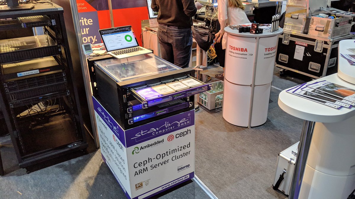 Ambedded's tweet photo. #Starline GmbH presents #Ambedded #CephStorageAppliance @ #CloudFest
We are glad to share our Ceph Solution with SDS enthusiasts.
Thanks our partner Starline to present such a great showcase, welcome to visit us from today to March 29th.
#Starline #Toshiba
#Mars400
#Ceph https://t.co/PkFkSgeq77