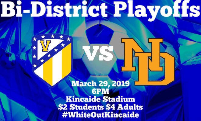 venusbulldogsfc's tweet photo. Friday’s Bi-District Playoff info
#OrgulloVenus #RespectAllFearNone
Let’s #WhiteOutKincaide 
Stay after to watch our girls take on Hillcrest! https://t.co/3XVhVAVHOb