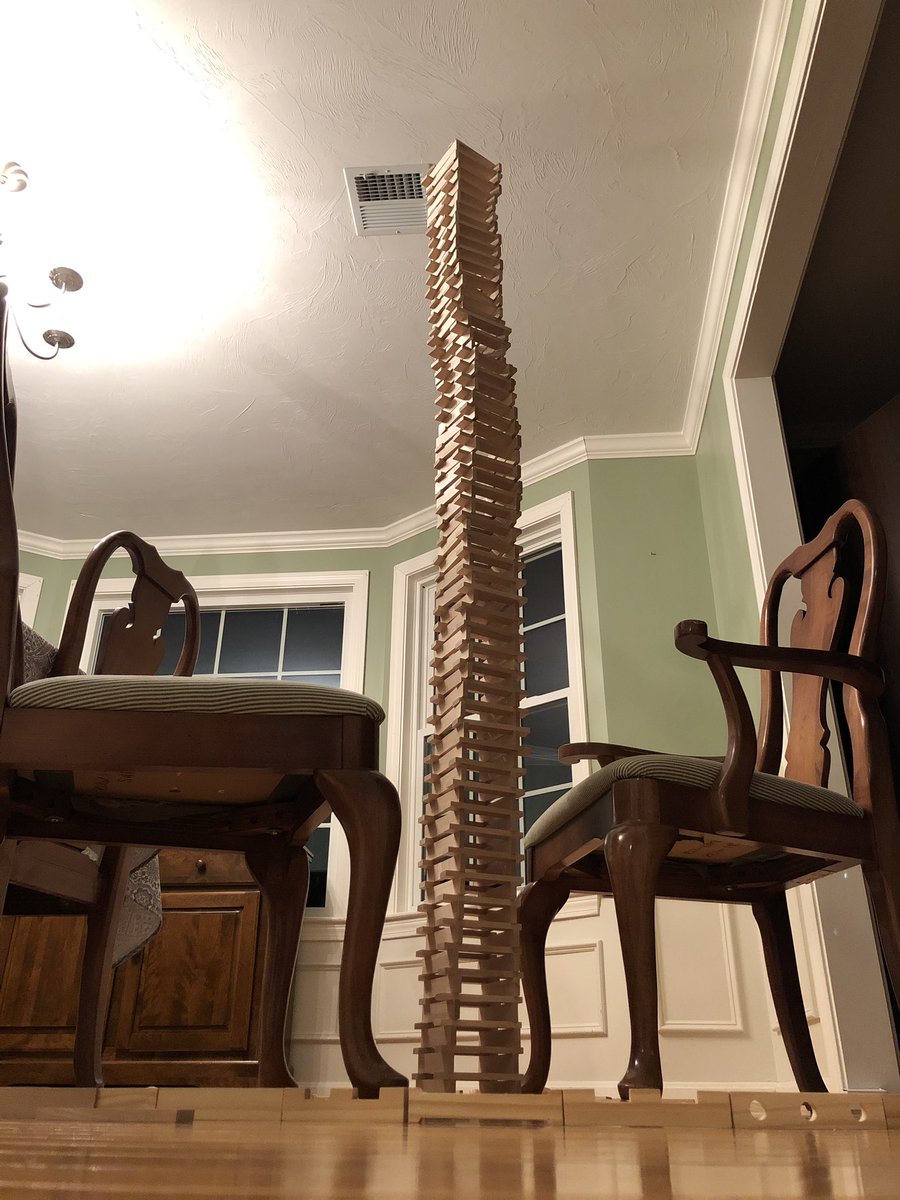 Came home tonight to find another in a long line of scalable, experiential moments where my awesome 4 foot kiddo builds a structure ~twice his height with 4 1/2 inch planks. Bravo <a href="/KEVAplanks/">KEVA® Planks</a> #experiential #stem #steam #experience #Limitless #innovation #pictureforC