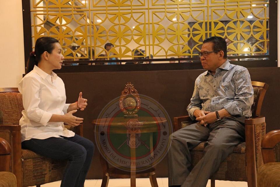 alhajmurad_e's tweet photo. EARLIER TODAY: Senator Grace Poe pays a courtesy visit and extends her falicitations to BARMM Chief Minister Al Haj Murad Ebrahim on the victory of the Bangsamoro. #BARMM #Bangsamoro #ICM https://t.co/nF4DHoGybs