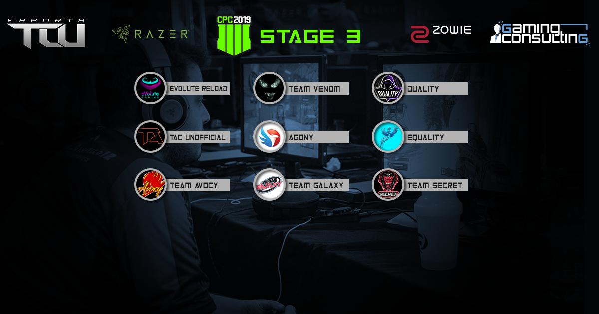 TheUniverseLan's tweet photo. Ecco i partecipanti dello #STAGE3 della #CPC2019 

#eVoluteReloaD
#TAcUnofficial
#TeamAVOCY
#teamVnoM
#AGONY
#TEAMGALAXY
#EQuality
#Duality
#TeamSecret https://t.co/jL16AJXwto