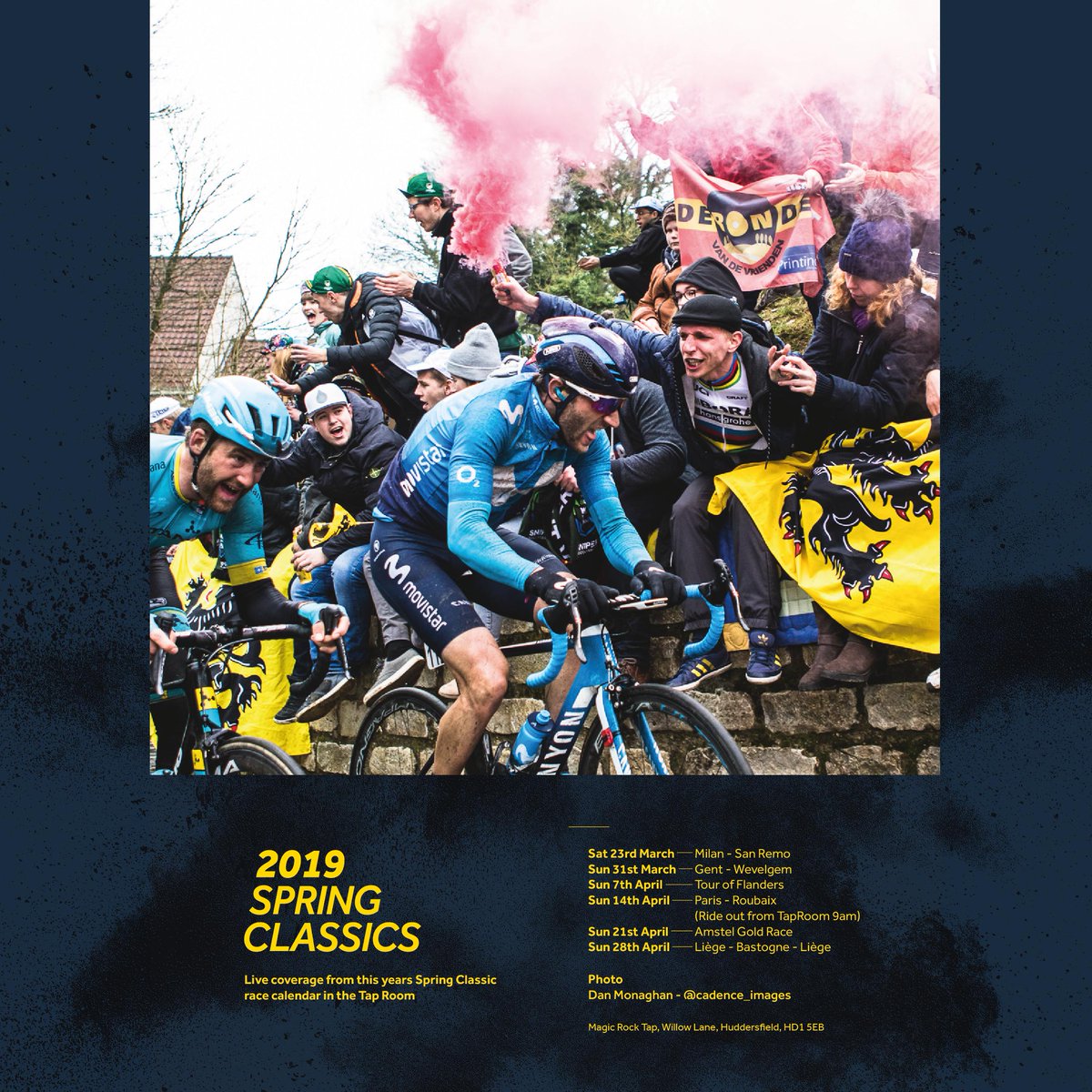 MagicRockTap's tweet image. We continue our spring classics screenings this weekend

Sun 31st March - Gent - Wevelgem

Photo: @cadence_images

#SpringClassics
#roadcycling
#cobbledclassics
