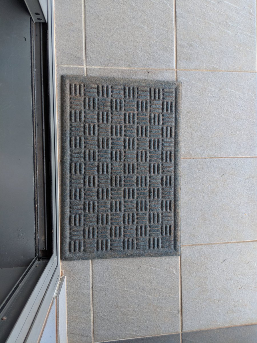 Rebecca_Parish's tweet photo. Someone else's floor mat loss is our floor mat gain 💁🏻♀️#lostandfound #CycloneVeronica @michlstan https://t.co/BYCErJ37TL