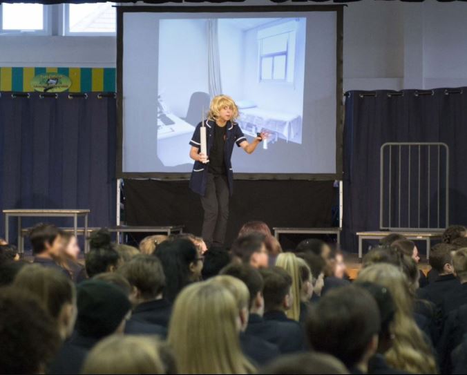 JobsThatCare's tweet photo. These snaps were taken during the #JobsThatCare play which toured SW London schools recently and helped students learn more about #careers in #health and #socialcare - a different way of learning! #myfuture #jobs #WednesdayMotivation @EnactSolutions https://t.co/9NMEgq8S3m