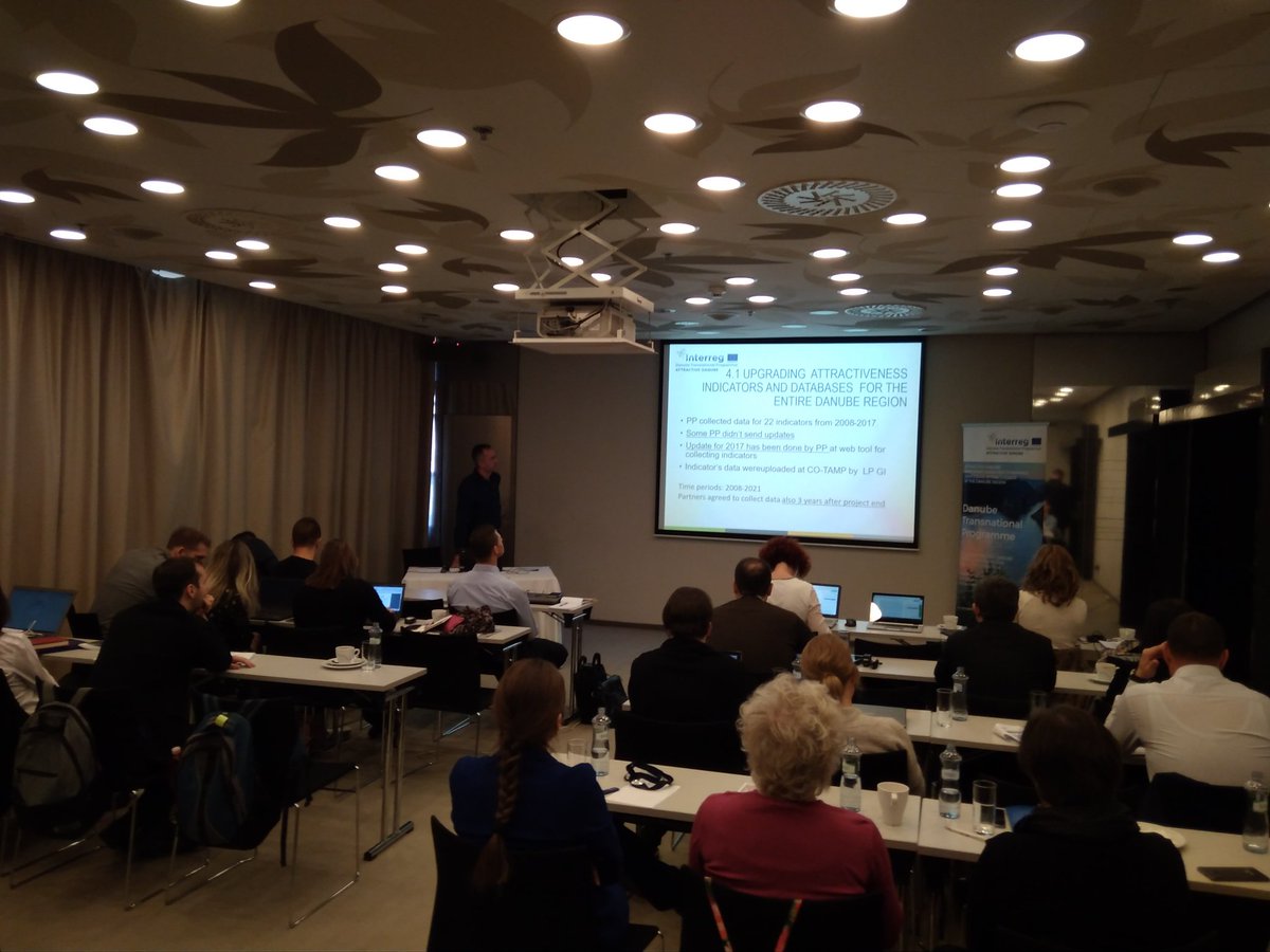 ATTRACTDanube's tweet photo. WP 4 - Danube Attractivness update presented by Blaž Barborič of GIS from Slovenia at the 6th SCM DTP ATTRACTIVE DANUBE project held in Hotel Yasmin, Košice, Slovakia hosted by Technical University of Košice. https://t.co/xqaVHlPQEq