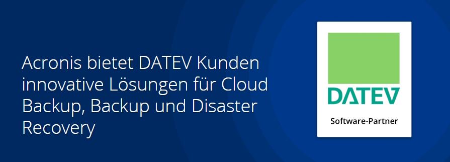 Acronis kooperiert mit <a href="/DATEV/">DATEV</a> für Backup Services im Bereich Cyber Protection. Erfahren Sie hier mehr über unsere Partnerschaft auf <a href="/STOConsortium/">Storage Consortium</a> bit.ly/2UWZfJq #Backup #Cloud #Cyberprotection
