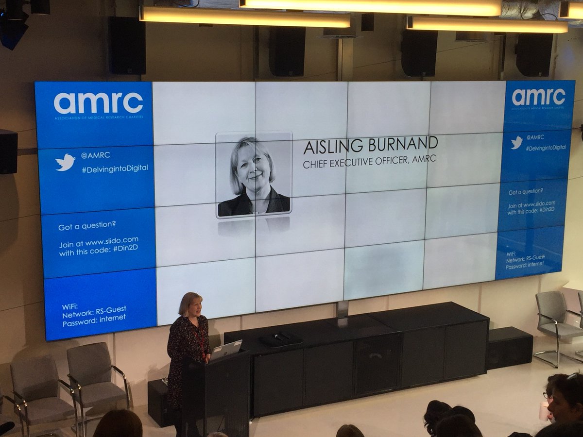 AMRC's tweet photo. The most innovative things happen when charities, patients and industry come together @Aisling68242736, AMRC CEO, welcomes #DelvingintoDigital attendees https://t.co/P9uqWAmke4