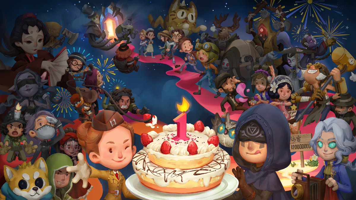 非公式 第五人格最新情報 Auf Twitter 公式から1周年イラストが再投稿されました 左上の正体不明は残ったまま 心眼などの1部キャラが追加されました 非公式 第五人格最新情報 Auf Twitter 公式から1周年イラストが再投稿されました 左上の正体不明は残ったまま 心眼などの1部キャラが追加されました