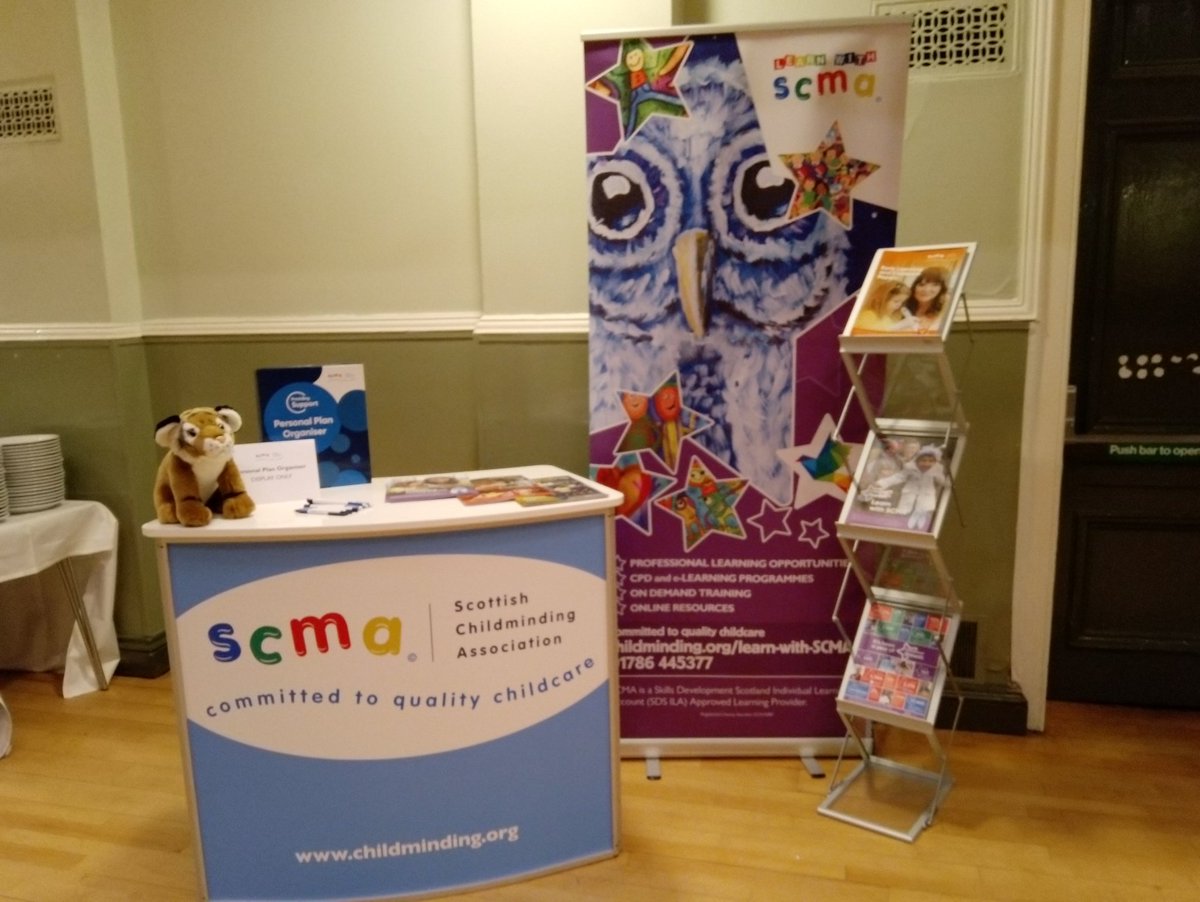 LynneSCMA's tweet photo. We're almost all ready to go....at the @ELCScotGov Childminding Summit in Stirling today, SCMA networking with local authorities #ChildmindingMatters #ELC #CheerforChildminding @ScotChildmind 🤩 https://t.co/cN7uGybzSr
