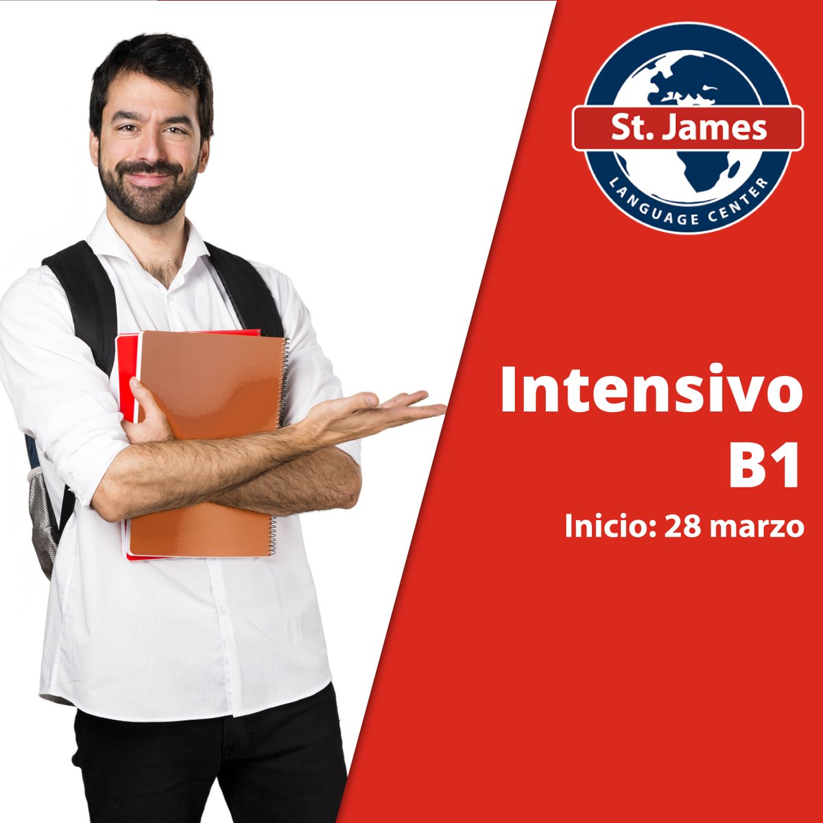 stjameslc's tweet photo. Mañana jueves 28 de marzo comienza nuestro curso intensivo de inglés B1. A. No te quedes sin tu plaza. Para más información 📞 954187244 o bien en nuestra web📲 https://t.co/uAUFXwDVh4 https://t.co/ywtqSQ2IgU
