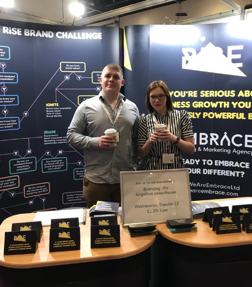 WeAreEmbraceLtd's tweet photo. We’re all set up and ready to meet you at stand 1970 at the @B2BMarketingEX. Join us to take our brand challenge quiz to find the best solution for you to add power to your brand. We’ll be sharing our tried and tested RiSE brand development and strengthening model. #brandpower https://t.co/7ZfdTkMY2D