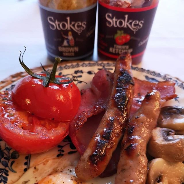 #backtowork
#MondayMotivation
#sausage &amp; #Stokes #Sauces 
#brown or #red though?!