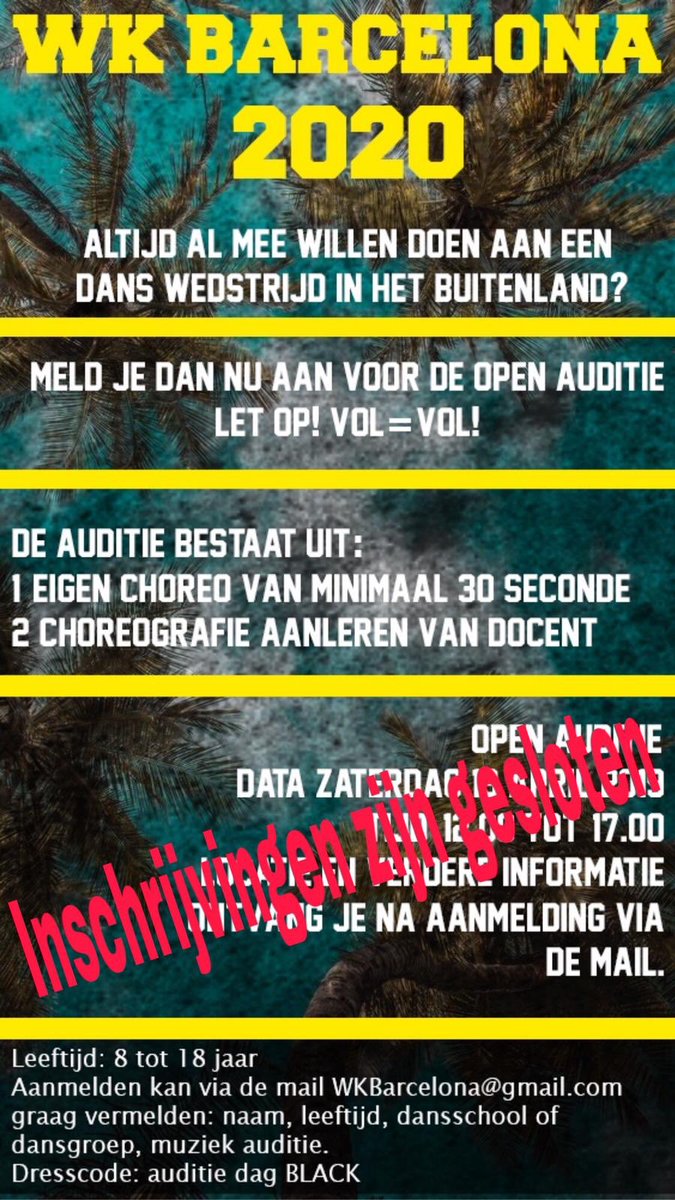 Ongelofelijk wat een hoop dansers uit heel Utrecht hebben zich aangemeld voor deze auditie rondes. Meer dan 100(!) dansers in de leeftijd van 10-18 jaar zullen hun danskunsten laten zien en wie weet meegaan naar Barcelona 2020! #talentontwikkeling#utrecht#