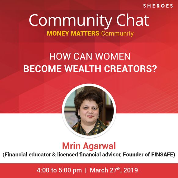 FinsafeIndia's tweet photo. Our Founder @mrinagarwal will be answering to 'How can women become wealth creators?' today, from 4 pm to 5pm at Community Chat in Money Matters @SHEROESIndia.
Keep your questions ready!
#Finsafe #LiveChat
https://t.co/SK2It8lYWy https://t.co/RTpP2yiGDQ