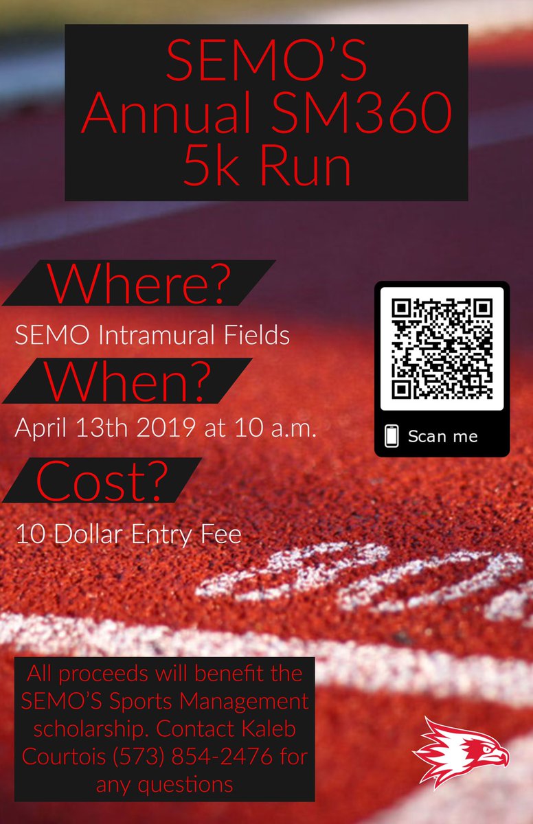 5kSemo's tweet image. Be sure to sign up for the SEMO SM360 annual 5k!!