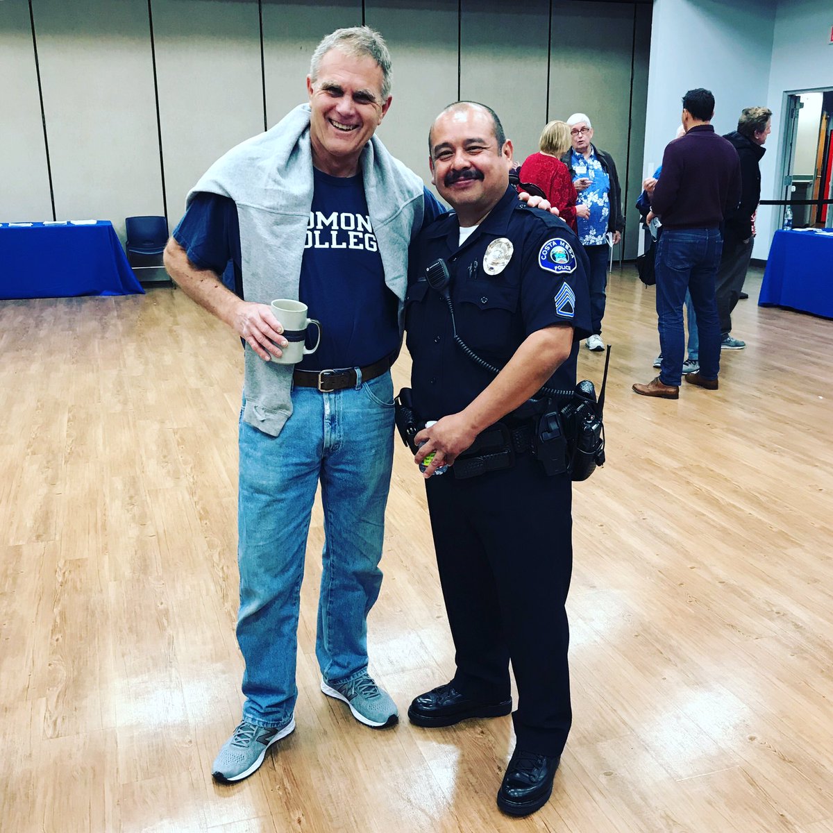 arlis4costamesa's tweet photo. It’s a small world after all! What a neat coincidence to learn that Sergeant Morales, a 22-yr veteran with our @costamesapd , also survived Dr. Reynolds’ #SAHS physics class! 👮🏽♂️📐👨🏽🎓#ohgravity #2.54 #whatchyawant #whatchyagot #saints #costamesaproud https://t.co/8gNJrfYiph