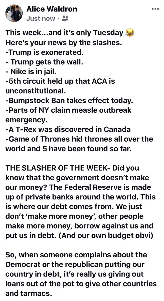 UnbrandedInc's tweet photo. #newsbytheslashes #funnynews #news #whocares #trump #trex #GameofThrones #FederalReserve #bumpstockban #nike #thewall https://t.co/C8iaoPJSwB