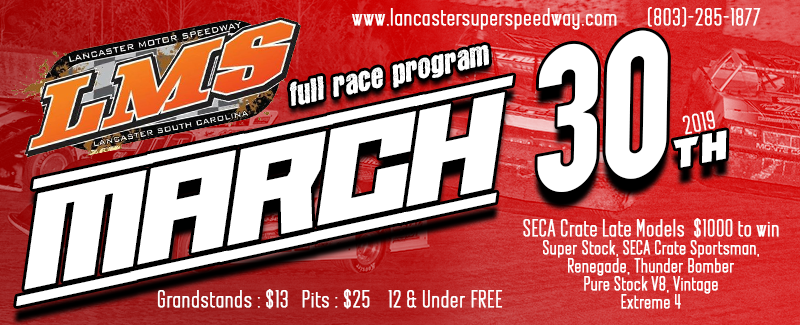LancasterDirt1's tweet photo. SECA Crate Late Models
Super Stock
SECA Crate Sportsman
Renegade
Thunder Bomber
Pure Stock V8
Vintage
Extreme 4

Gate ⏲️
Pits 4:00 p.m.
Stands 4:30 p.m.
Drivers Meeting 6:00 p.m,

Admission:
Pits $25
Stands $13
12 &amp; under FREE

#FastestHalfMileInTheSouth #SupportYourLocalTrack https://t.co/vAsNxKSYIy