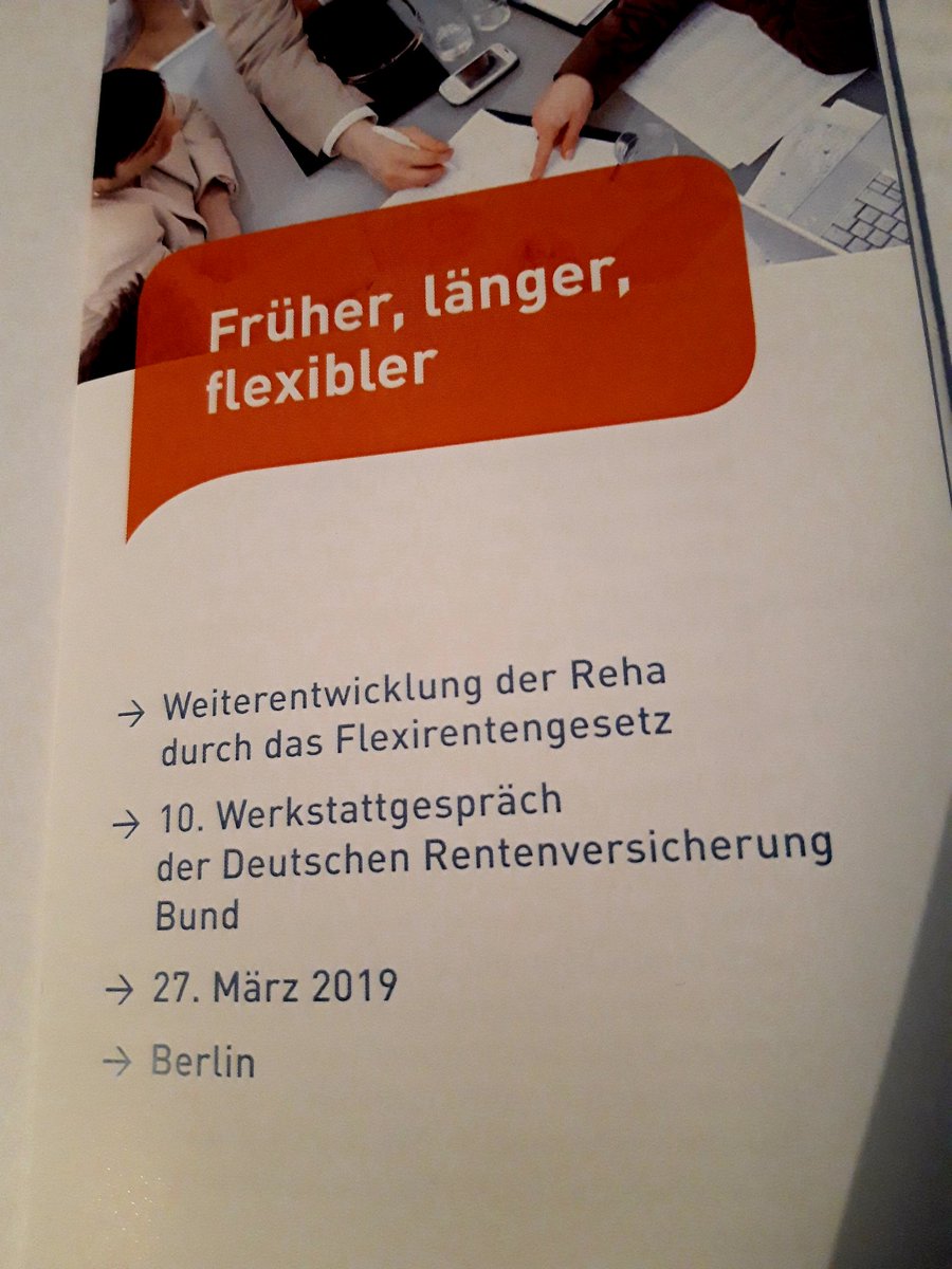 DRV_Bund_Reha's tweet photo. Einblick in die "#Reha-Werkstatt": Beim 10. #Werkstattgespräch der Abteilung #Rehabilitation #DRV_Bund #Kleisthaus #Berlin @BBMB_bund geht es heute um die Weiterentwicklung der #Reha durch das #Flexirentengesetz #FlexiG. Die Themen: #Prävention, #ORELTA, #FMVISION und vieles mehr https://t.co/6VgdNX0HUK