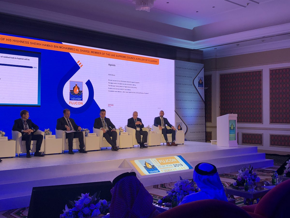 DanielColover's tweet image. Uniper expects to undertake turnaround at its refinery in Fujairah in August to debottleneck in advance of #IMO2020 - Chris Wood Uniper Energy Managing Director tells Dave Ernsberger at #Fujcon