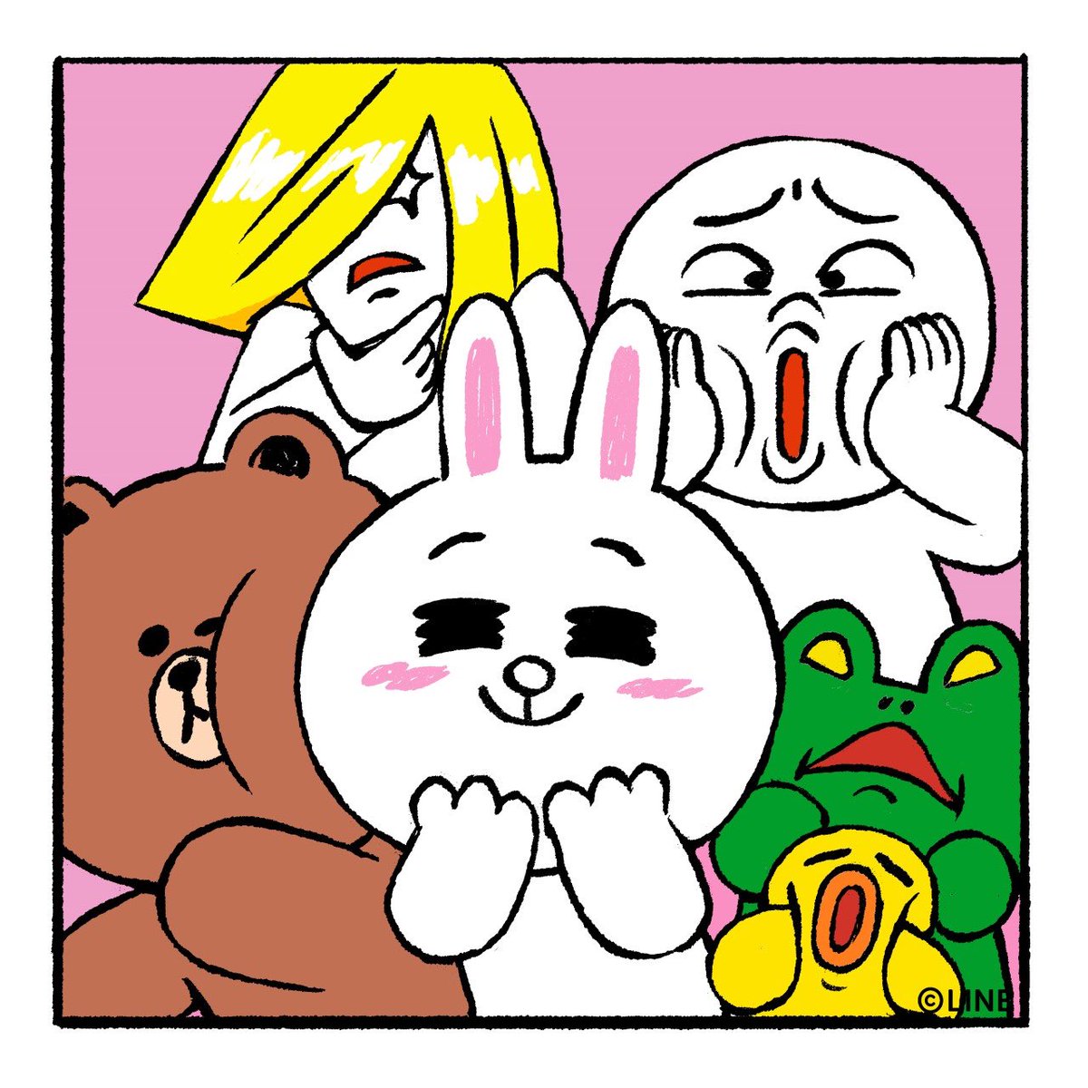 _LINEFRIENDS's tweet photo. Squad Goal Accomplished. 📸

#FunnySelfie #SillyFacePic #BestSquadEver #BROWN #CONY #SALLY #LEONARD #JAMES #MOON #LINEFRIENDS https://t.co/FlyFFD5z0H