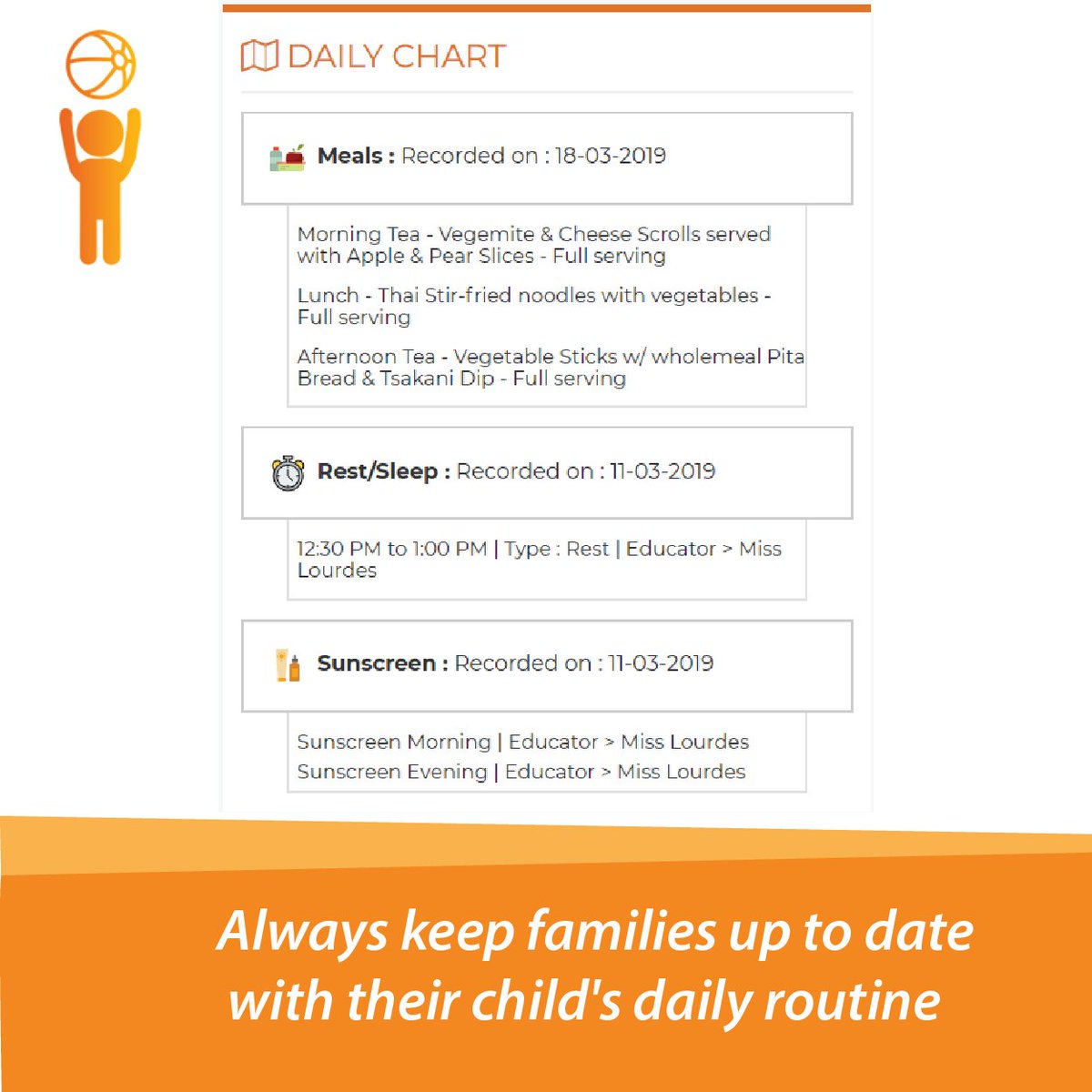 kindermate's tweet photo. ✨Meet Kinderm8- The Software that makes a meaningful difference in Early Childhood Education ✨

✅reports (accident/medication)
✅Daily Charts (meals/sleep/nappy change/sunscreen)
✅QIP (includes automated evidence)
✅Staff Rosters
✅Staff Kiosk
✅Form Builder 
✅RSVP to events https://t.co/5MYr8BiFgP